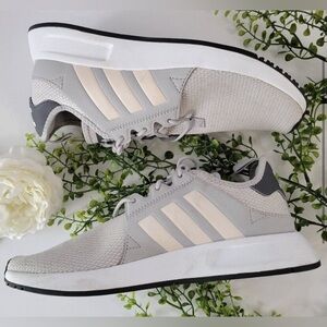 Adidas grey and light pink XPLR sneakers